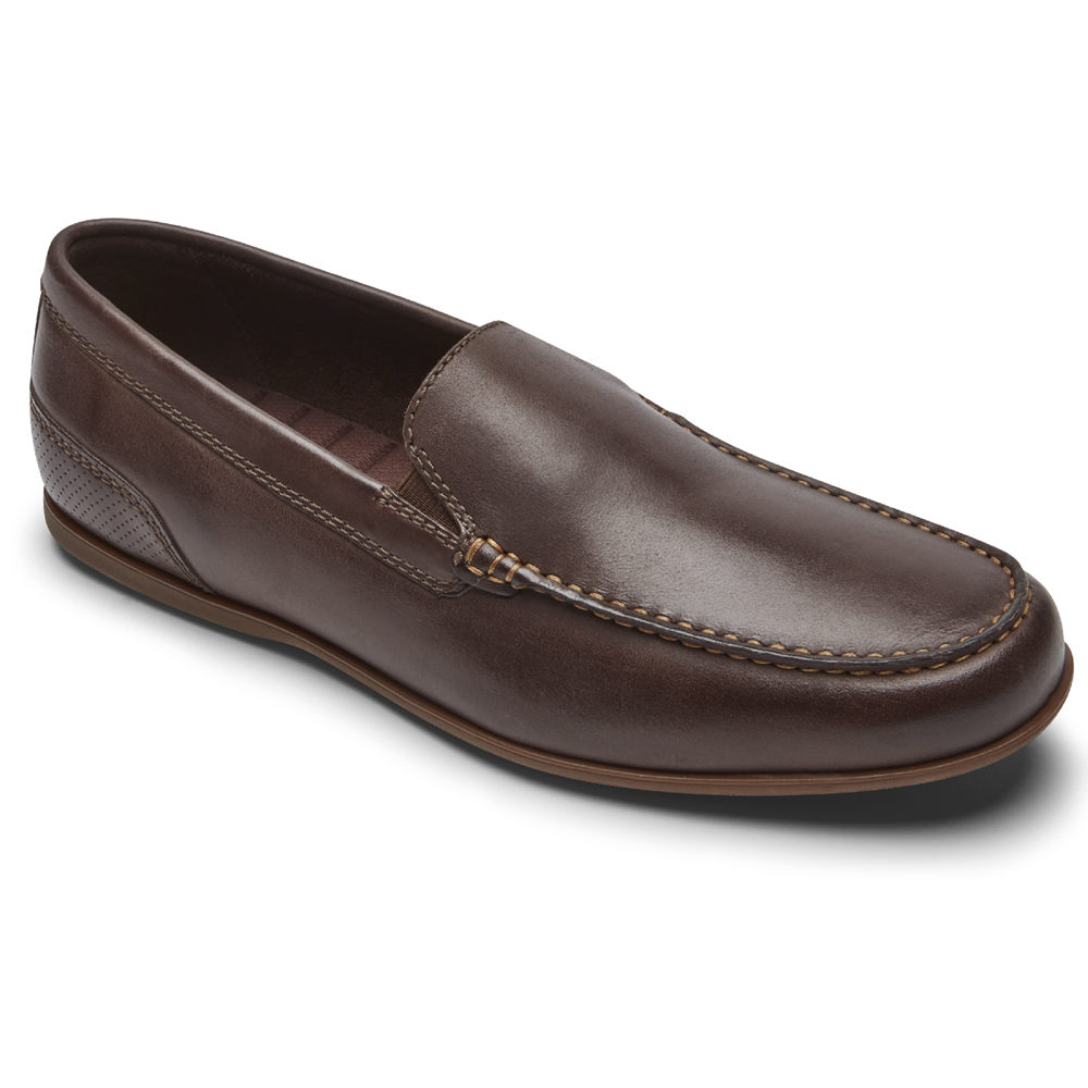 Rockport Mens Malcom Venetian - Slip-On Dark Brown - GLO048139